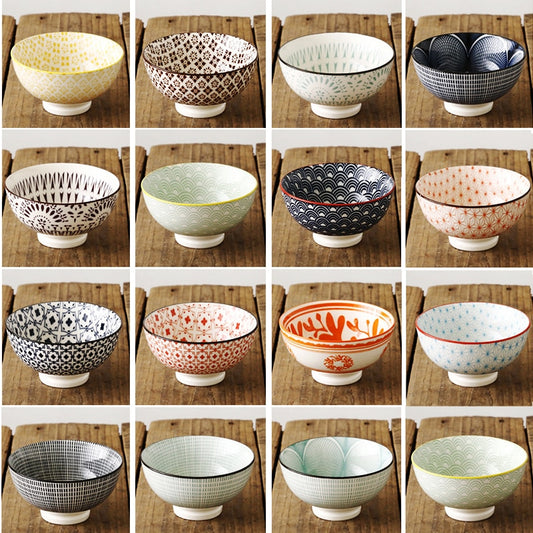 Japanese and Wind 4.5-inch Rice Bowl Ceramic Unglazed Anti-scalding Bowl European Simple Household Soup Bowl  High-legged